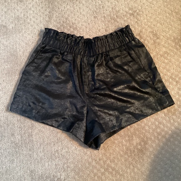a new day Pants - a new day Black metallic high rise, elastic waist shorts, 4” inseam, Med
